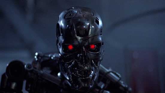 black robot PC game digital wallpaper, movies, Terminator, endoskeleton, machine, cyborg, HD wallpaper HD wallpaper
