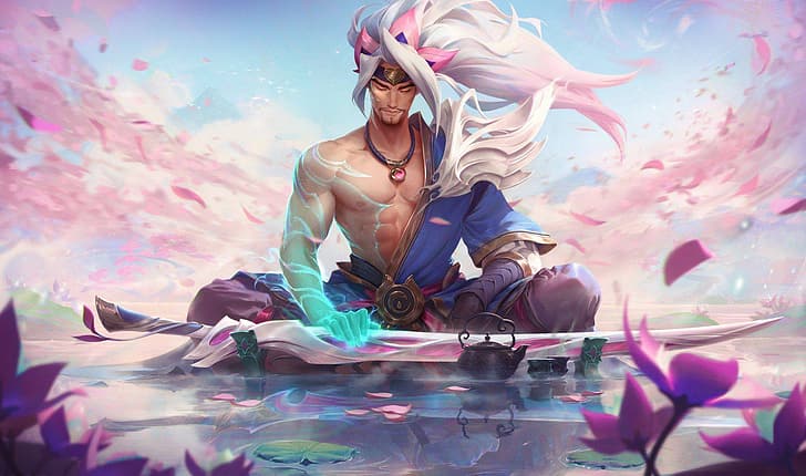 Yasuo (League of Legends), League of Legends, spirit blossom, HD wallpaper