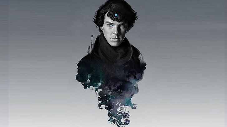 Doctor Strange, Sherlock, Sherlock Holmes, Benedict Cumberbatch, TV, fumo, sfondo semplice, serie tv, BBC, Sfondo HD