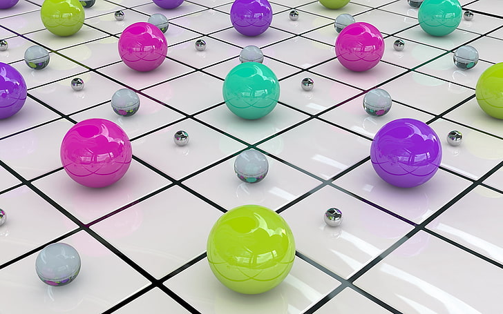 lotto di palline di marmo di colori assortiti, palline, colorate, di superficie, di vetro, Sfondo HD