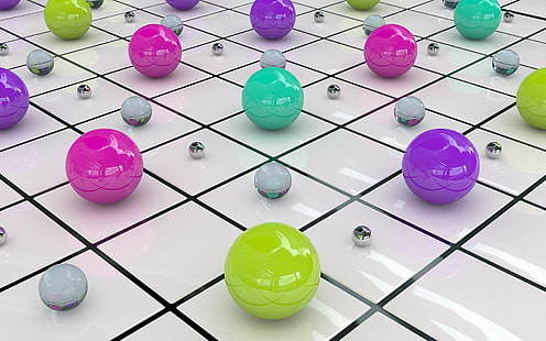assorted-color marble ball lot, balls, colored, surface, glass, HD wallpaper HD wallpaper