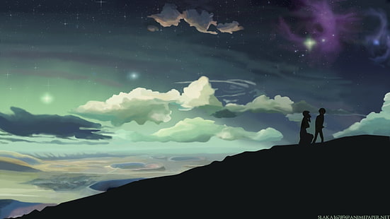 5 centímetros por segundo, anime, Makoto Shinkai, cielo, Fondo de pantalla HD HD wallpaper