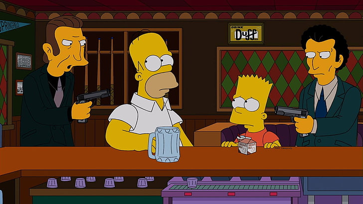 Homer and Bart Simpsons, The Simpsons, Homer Simpson, Bart Simpson, HD wallpaper