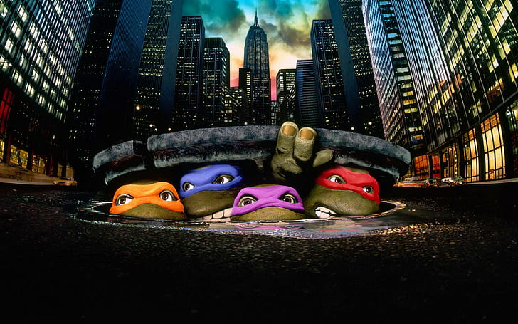Teenage mutant ninja turtles, leonardo backgrounds, raphael, michelangelo, donatello, Fond d'écran HD