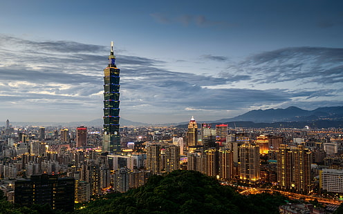 Тайвань, Тайбэй, Азия, город фото, Тайвань, Тайбэй, Азия, город, небоскреб, HD обои HD wallpaper