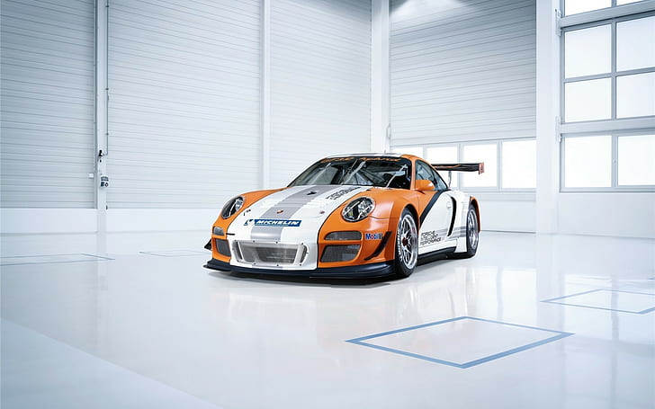 Porsche Race Car Garage HD, автомобили, болид, гонки, порш, гараж, HD обои