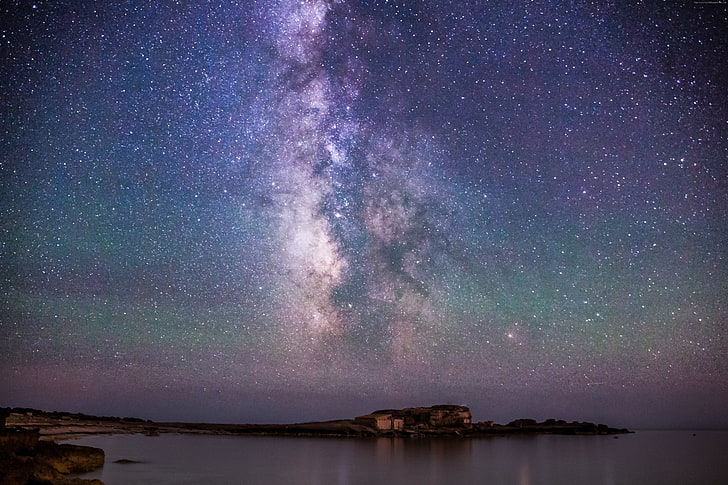 4k, Nordlichter, Sterne, Himmel, 8k, Nacht, Island, 5k, HD-Hintergrundbild