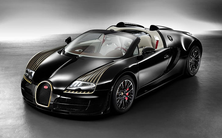 Bugatti Veyron, кола, превозно средство, черни коли, Bugatti, HD тапет