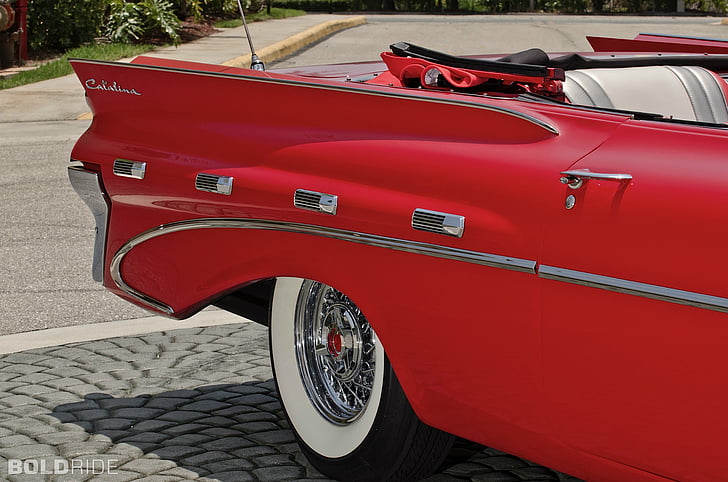 1959, catalina, convertible, pontiac, retro, wheel, wheels, HD wallpaper