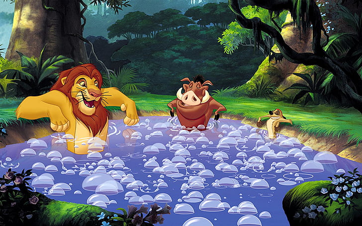 Cartoons Disney The Lion King African Oasis Simba Timon And Pumbaa Best  Friends Hd Wallpaper 1920×1200 | Wallpaperbetter