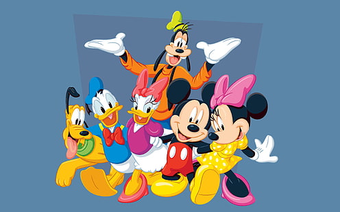 Walt Disney Cartoon Donald Duck Daisy Duck Mickey Mouse Pluto And Goofy Desktop Wallpaper Фонове Безплатно изтегляне 1920 × 1200, HD тапет HD wallpaper