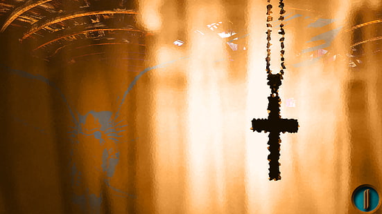 ملاك ، صليب ، يسوع المسيح ، خشب ، برتقالي، خلفية HD HD wallpaper