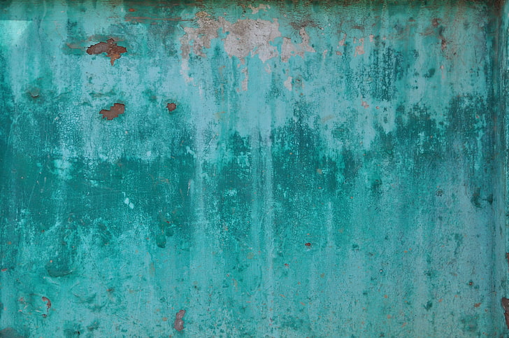 background, corrosion, metal, old, rusted, sheet, turquoise, weathered, HD wallpaper