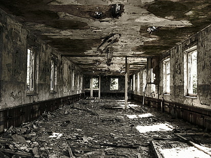 dark, ruin, abandoned, building, HD wallpaper HD wallpaper