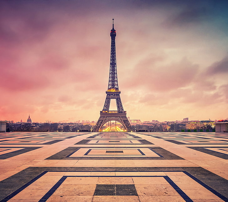 Илюстрация на Айфеловата кула, Айфелова кула, Франция, Париж, HD тапет
