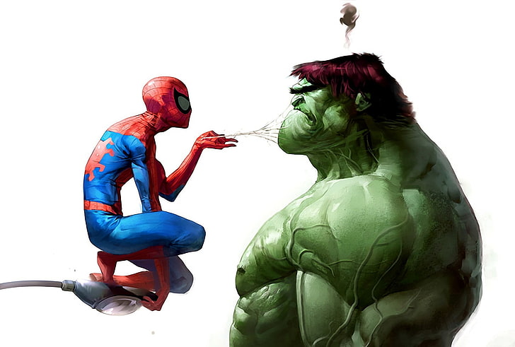 : D, hulk, pahlawan, film, hijau, spiderman, komik, lucu, pembalas, Wallpaper HD