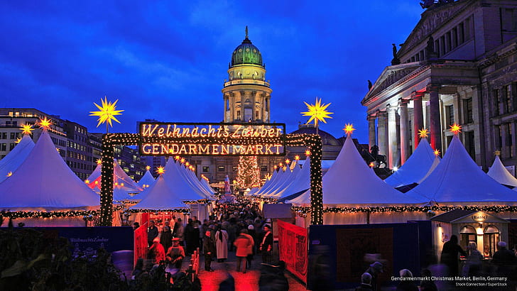 Gendarmenmarkt Christmas Market, 베를린, 독일, 공휴일, HD 배경 화면
