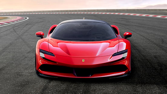 Ferrari, Ferrari SF90 Stradale, Coche, Coche rojo, Coche deportivo, Supercar, Vehículo, Fondo de pantalla HD HD wallpaper