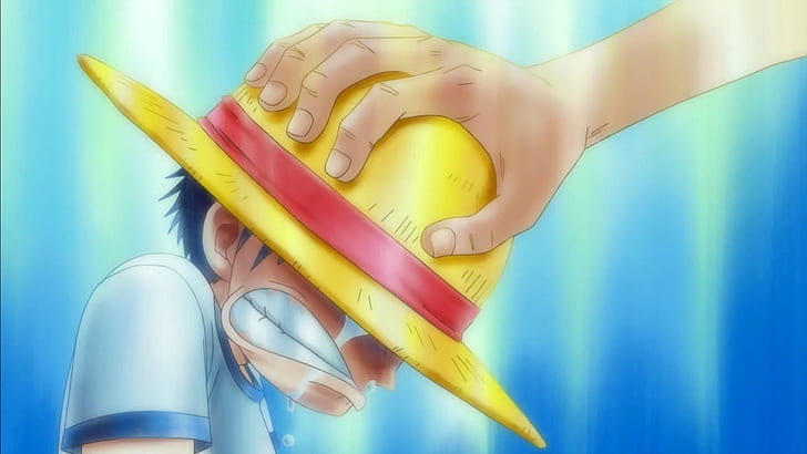 blå ett barn barn händer sorgligt luffigt gråtande stråhatt 1920x1080 Anime One Piece HD Art, Blå, ett stycke, HD tapet