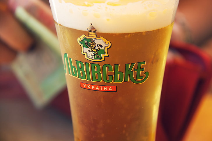 beer, Lvivske, Lvov, alcohol, drinking glass, HD wallpaper