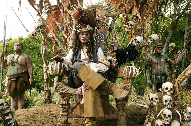 Johnny Depp, Pirates des Caraïbes, Pirates des Caraïbes: Le coffre du mort, Jack Sparrow, Johnny Depp, Fond d'écran HD