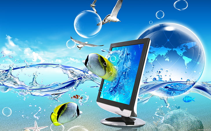 Ikan 3d Desktop Hd Wallpaper Untuk Ponsel Dan Komputer 2560 × 1600, Wallpaper HD