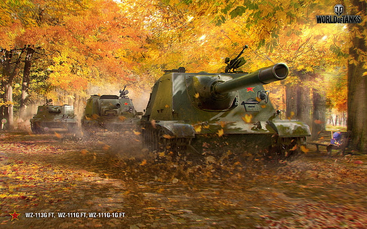 Autumn, World of Tanks, Chinese tank destroyers, HD wallpaper