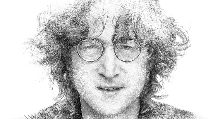portret, okulary, muzyk, John Lennon, The Beatles, Tapety HD