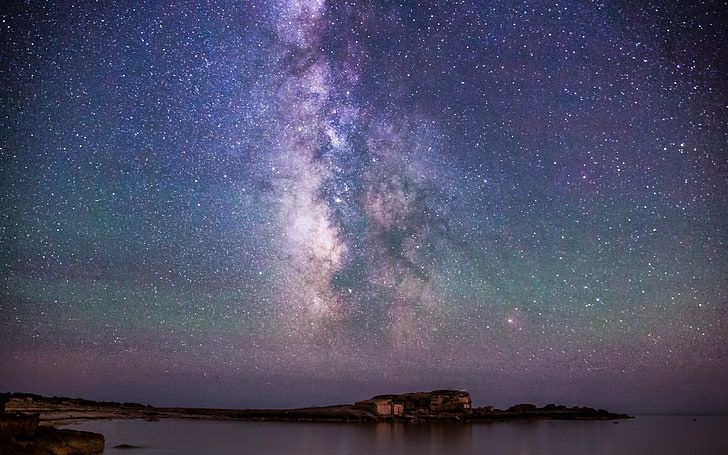 Céu noturno estrelado por luzes do norte-Nature Photo HD .., HD papel de parede