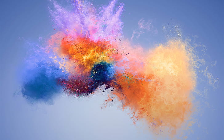 huawei honor 7x stock, colorful, splash, Abstract, HD wallpaper