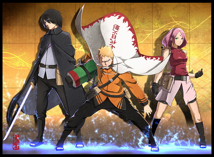 Fondo de pantalla digital de Naruto, Anime, Boruto, Naruto, Naruto Uzumaki, Sakura Haruno, Sasuke Uchiha, Fondo de pantalla HD