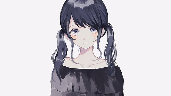 anime, anime girls, manga, white background, simple background, hair tail, HD wallpaper HD wallpaper
