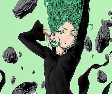 Аниме, човек с един удар, зелена коса, човек с един удар - сезон 2, Тацумаки (човек с един удар), HD тапет HD wallpaper