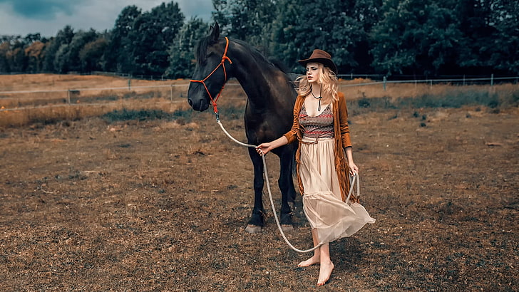 Frauen, Pferd, Frauen im Freien, Tiere, Carla Sonre, HD-Hintergrundbild