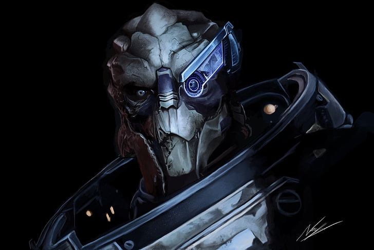 Mass Effect, Garrus Vakarian, konstverk, videospel, HD tapet