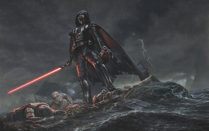 Darth Vader Wallpaper, digitale Kunst, Filme, Star Wars, Zeichnung, Darth Vader, HD-Hintergrundbild