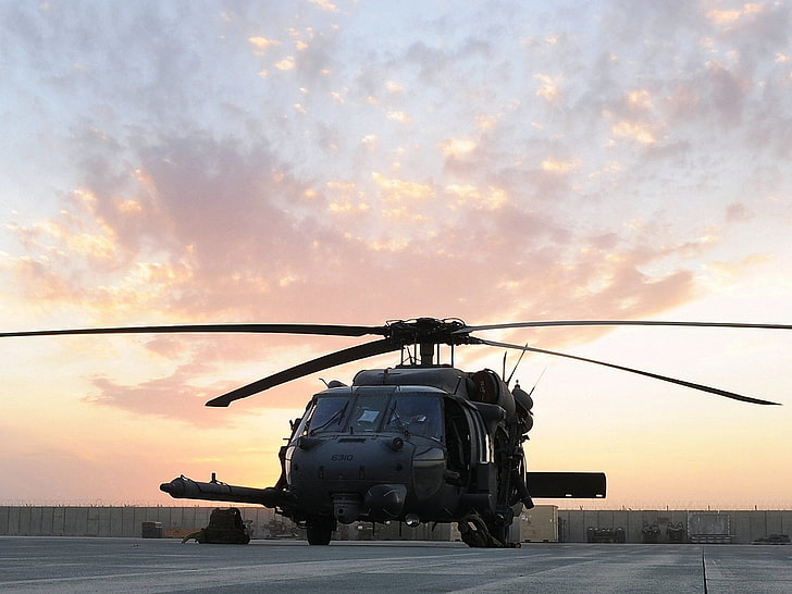 the sky, sunset, helicopter, blades, sh-60, pave hawk, hh-60g, sikorsky, HD wallpaper