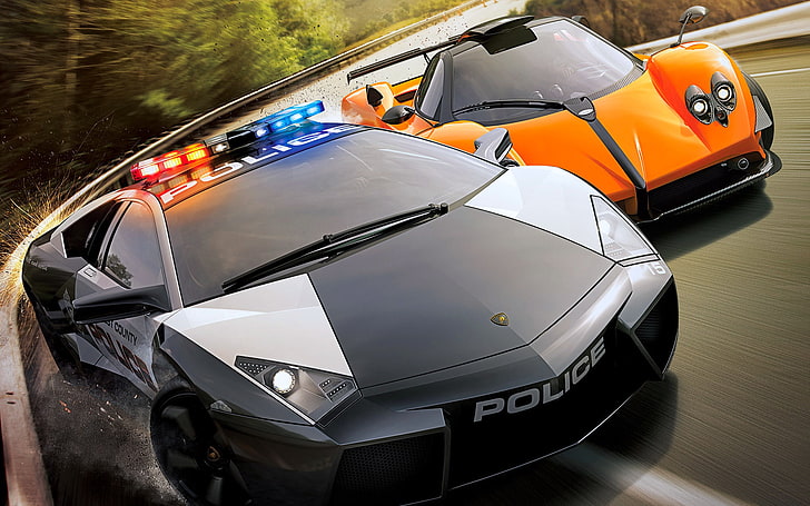 Need For Speed ​​Hot Pursuit digital tapet, Race, NFS, Hot Pursuit, Lamborghini, Need For Speed, COP, HD tapet
