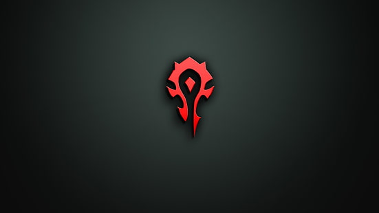 czerwono-czarna tapeta, minimalizm, World of Warcraft, gry wideo, horda, Tapety HD HD wallpaper