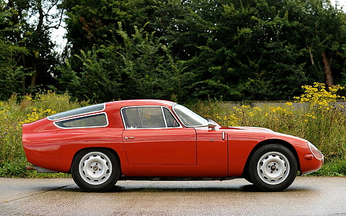 1963 Alfa Romeo Giulia TZ 105, kırmızı coupe, araba, 1920x1200, alfa romeo, alfa romeo giulia, HD masaüstü duvar kağıdı HD wallpaper