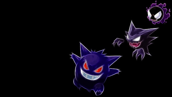 pokemon gengar haunter grausigen schwarzen hintergrund 1600x900 Anime Pokemon HD Art, pokemon, Gengar, HD-Hintergrundbild HD wallpaper