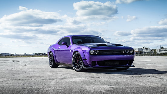 Dodge, Dodge Challenger, Auto, Muscle Car, Purple Car, Fahrzeug, HD-Hintergrundbild HD wallpaper
