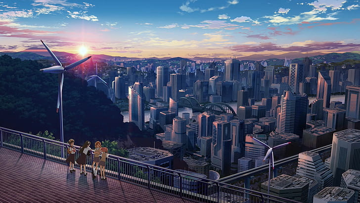 Anime, Toaru Majutsu no Index, City, Girl, Landscape, Sunset, HD wallpaper