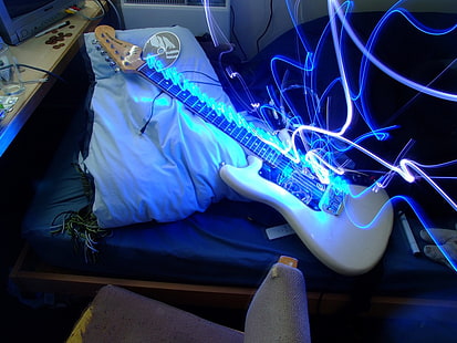 китара, електрическа китара, HD тапет HD wallpaper