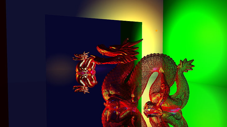 dragon, wireframe, 3D, HD wallpaper