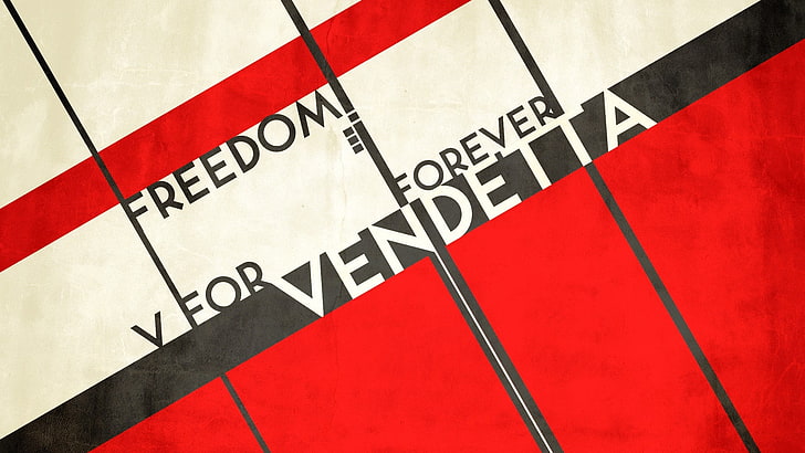 Freiheit für immer V für Vendetta digitale Tapete, V für Vendetta, digitale Kunst, Typografie, Filme, HD-Hintergrundbild