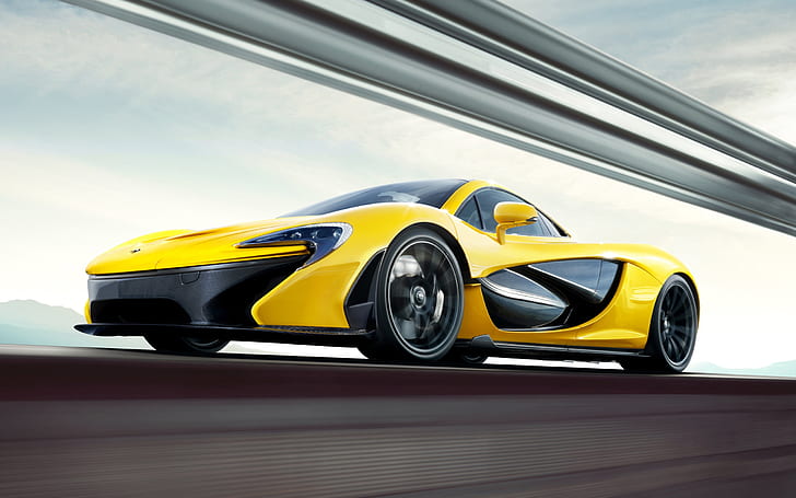 2013 McLaren P1 жълт суперавтомобил, 2013, McLaren, Yellow, Supercar, HD тапет