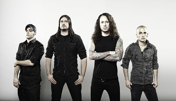 four member band, group, tattoo, Metalcore, thrash metal, Trivium, HD wallpaper