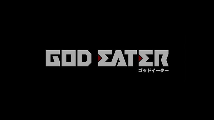 God Eater, Anime, Typografie, schwarzer Hintergrund, HD-Hintergrundbild