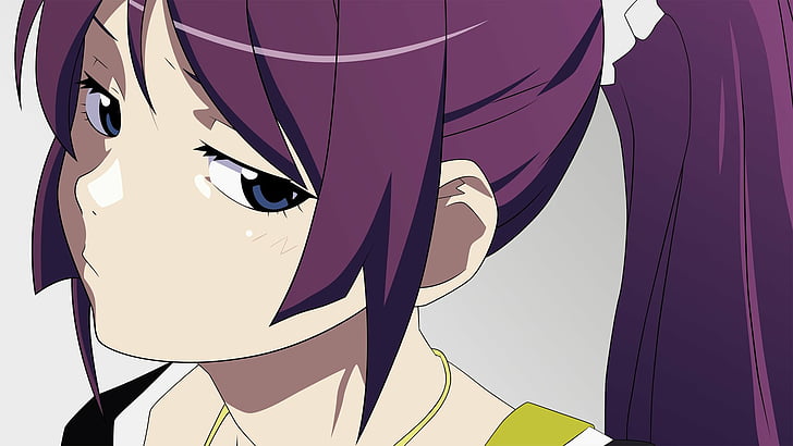 Anime, Monogatari (Series), Bakemonogatari, Hitagi Senjōgahara, Monogatari Series: Second Season, Purple Hair, HD wallpaper